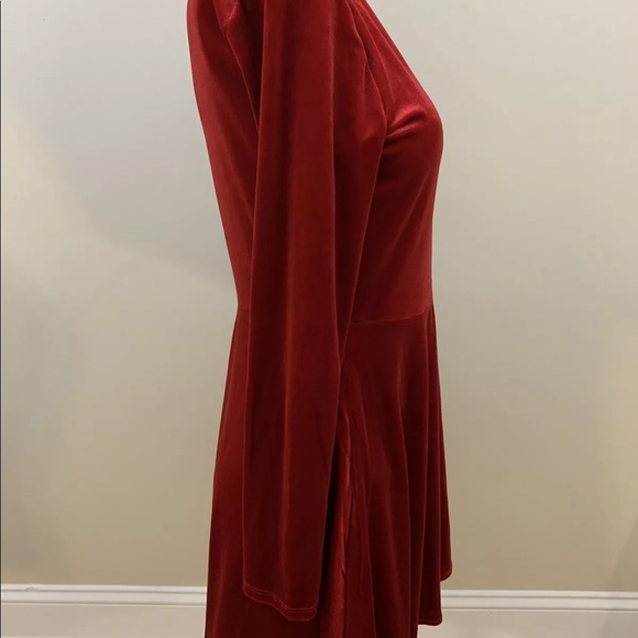 New Copper Key Girls Velvet Dress Red Medium - Picture 5 of 7